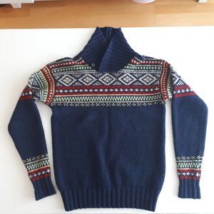Polo by Ralph Lauren Fisherman Norwegian Cashmere Wool Knit Shawl Sweater